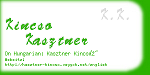 kincso kasztner business card